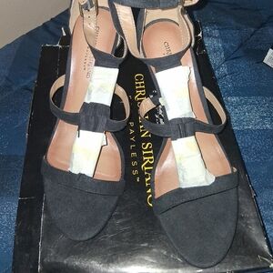 Christian Siriano Black Strappy Sandals